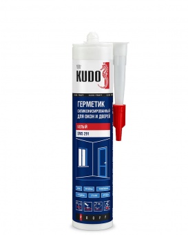 Герметик силиконизированный KUDO PROFF для окон и дверей белый 280 мл