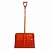 лопата снеговая рыжик-пластик 500х375 с ал. планкой и мет.черенком и v-ручка