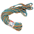 шнур вязаный полипр. с серд. 8мм, l 20м цвет"радуга"(красный, синий, зеленый, желтый) 