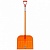 лопата снеговая рыжик-пластик 410х460 с ал. планкой и мет.черенком и v-ручка