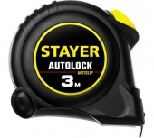 рулетка stayer autolock 3м / 16мм с автостопом